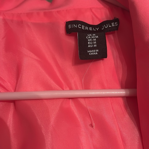 NWOT Sincerely Jules hot pink blazer vest. - Picture 7 of 7